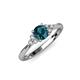 4 - Eve Signature 6.50 mm Blue and White Diamond Engagement Ring 