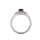 5 - Eve Signature 6.50 mm Red Garnet and Diamond Engagement Ring 