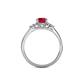 5 - Eve Signature 6.00 mm Ruby and Diamond Engagement Ring 