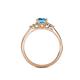 4 - Eve Signature 5.80 mm Blue Topaz and Diamond Engagement Ring 