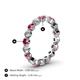 4 - Valerie 3.50 mm Pink Tourmaline and Lab Grown Diamond Eternity Band 