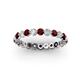 2 - Valerie 3.00 mm Red Garnet and Lab Grown Diamond Eternity Band 