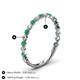 4 - Valerie 2.00 mm Emerald and Diamond 3/4 Eternity Band 
