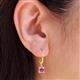 3 - Qiana Lab Created Pink Sapphire (5.5mm) Solitaire Dangling Earrings 