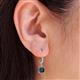 3 - Qiana Blue Diamond (5.5mm) Solitaire Dangling Earrings 