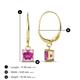 4 - Qiana Lab Created Pink Sapphire (5.5mm) Solitaire Dangling Earrings 