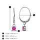 3 - Qiana Pink Sapphire (4mm) Solitaire Dangling Earrings 