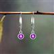 3 - Cara Amethyst (4mm) Solitaire Dangling Earrings 