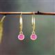 3 - Cara Pink Sapphire (4mm) Solitaire Dangling Earrings 