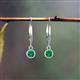 3 - Cara Emerald (4mm) Solitaire Dangling Earrings 