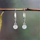3 - Cara White Sapphire (4mm) Solitaire Dangling Earrings 