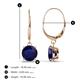 2 - Grania Blue Sapphire (6mm) Solitaire Dangling Earrings 