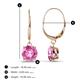 2 - Grania Pink Sapphire (6mm) Solitaire Dangling Earrings 