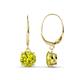 1 - Grania Yellow Diamond (6mm) Solitaire Dangling Earrings 