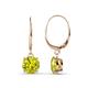 1 - Grania Yellow Diamond (6mm) Solitaire Dangling Earrings 