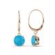 1 - Grania Turquoise (6mm) Solitaire Dangling Earrings 