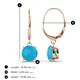 2 - Grania Turquoise (6mm) Solitaire Dangling Earrings 