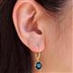 3 - Grania Blue Diamond (6.5mm) Solitaire Dangling Earrings 