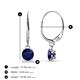 2 - Grania Blue Sapphire (5mm) Solitaire Dangling Earrings 
