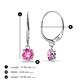 2 - Grania Lab Created Pink Sapphire (5mm) Solitaire Dangling Earrings 