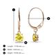 2 - Grania Lab Created Yellow Sapphire (5mm) Solitaire Dangling Earrings 