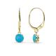 1 - Grania Turquoise (5mm) Solitaire Dangling Earrings 
