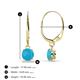 2 - Grania Turquoise (5mm) Solitaire Dangling Earrings 