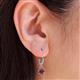 3 - Grania Rhodolite Garnet (5mm) Solitaire Dangling Earrings 