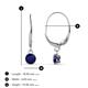 2 - Grania Blue Sapphire (4mm) Solitaire Dangling Earrings 