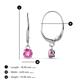 2 - Grania Pink Sapphire (4mm) Solitaire Dangling Earrings 
