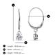 2 - Grania White Sapphire (4mm) Solitaire Dangling Earrings 