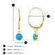 2 - Grania Turquoise (4mm) Solitaire Dangling Earrings 