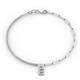 1 - Dior Round Diamond "E" Initial Paper Clip Link and Cable Chain Bracelet 
