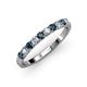 3 - Emlynn 2.70 mm Blue Diamond and Diamond 10 Stone Wedding Band 