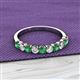 2 - Emlynn 3.00 mm Emerald and Diamond 10 Stone Wedding Band 
