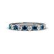 1 - Emlynn 3.00 mm Blue and White Diamond 10 Stone Wedding Band 