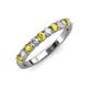 3 - Emlynn 3.00 mm Yellow and White Diamond 10 Stone Wedding Band 