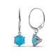 1 - Calla Turquoise (6mm) Solitaire Dangling Earrings 