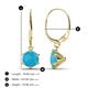 2 - Calla Turquoise (6mm) Solitaire Dangling Earrings 
