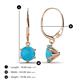 2 - Calla Turquoise (6mm) Solitaire Dangling Earrings 