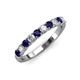 3 - Emlynn 3.00 mm Blue Sapphire and Diamond 10 Stone Wedding Band 