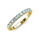 3 - Emlynn 3.00 mm Aquamarine and Diamond 10 Stone Wedding Band 