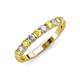 3 - Emlynn 3.00 mm Yellow Sapphire and Diamond 10 Stone Wedding Band 