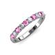 3 - Emlynn 3.00 mm Pink Sapphire and Diamond 10 Stone Wedding Band 