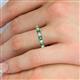 5 - Emlynn 3.00 mm Green Garnet and Diamond 10 Stone Wedding Band 
