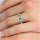5 - Emlynn 3.00 mm Emerald and Diamond 10 Stone Wedding Band 