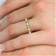 5 - Emlynn 3.00 mm Yellow and White Diamond 10 Stone Wedding Band 