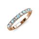 3 - Emlynn 3.00 mm Aquamarine and Lab Grown Diamond 10 Stone Wedding Band 