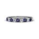 1 - Emlynn 3.00 mm Blue Sapphire and Lab Grown Diamond 10 Stone Wedding Band 