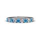1 - Emlynn 3.00 mm Blue Topaz and Lab Grown Diamond 10 Stone Wedding Band 